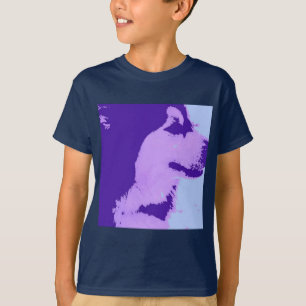 Purple Malamute Pop Art T-Shirt