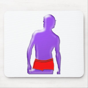 Purple Man in Red Underwear Mouse Pad