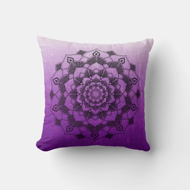 Purple Mandala Abstract Throw pilll Cushion (Front)