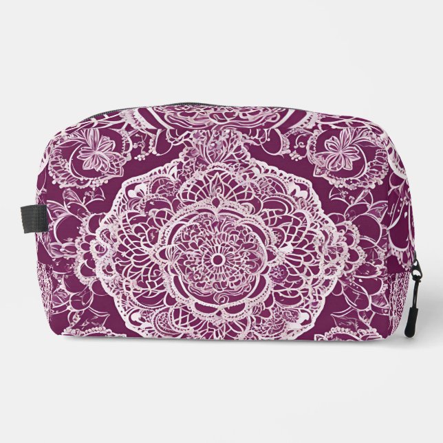Purple mandala AI art  Dopp Kit (Front)