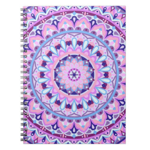 Purple Mandala Boho Spiritual Geometric Pattern Notebook