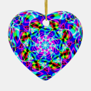 Purple mandala ceramic ornament