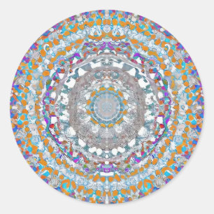 Purple Mandala Classic Round Sticker