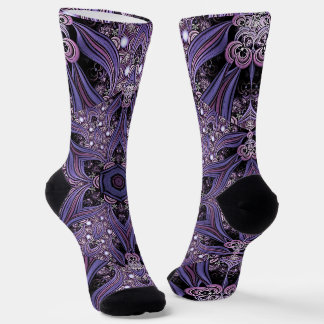 Purple Mandala Geometric Floral Psychedelic Trippy Socks