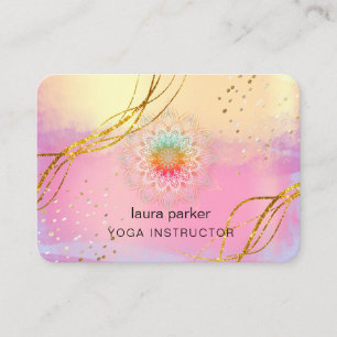 Purple Mandala Gold Meditation Holistic Yoga Business Card
