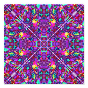 Purple Mandala Hippie Pattern Photo Print