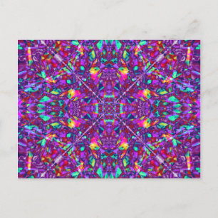 Purple Mandala Hippie Pattern Postcard