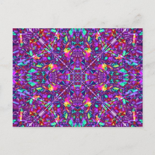 Purple Mandala Hippie Pattern Postcard (Front)