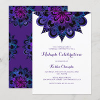 Purple Mandala Mehndi Celebration Invitation