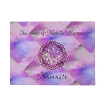 Purple Mandala Monogram Namaste Elegant 