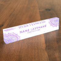 Purple Mandala Ornament on White Title