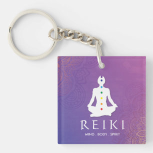 Purple Mandala Reiki Keychain