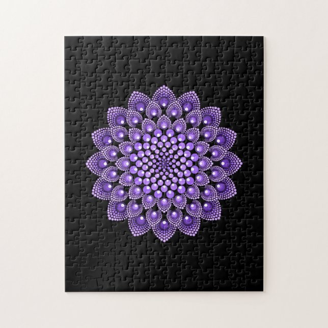 Purple Mandala Round Gypsy Indian Bohemian Gift Jigsaw Puzzle (Vertical)