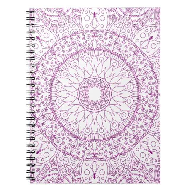 Purple Mandala Spiral Photo Notebook (Front)