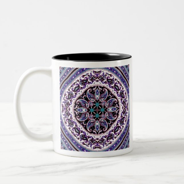 Purple Mandala Two-Tone Coffee Mug (Left)