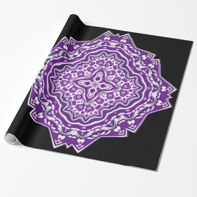 purple mandala wrapping paper (Unrolled)