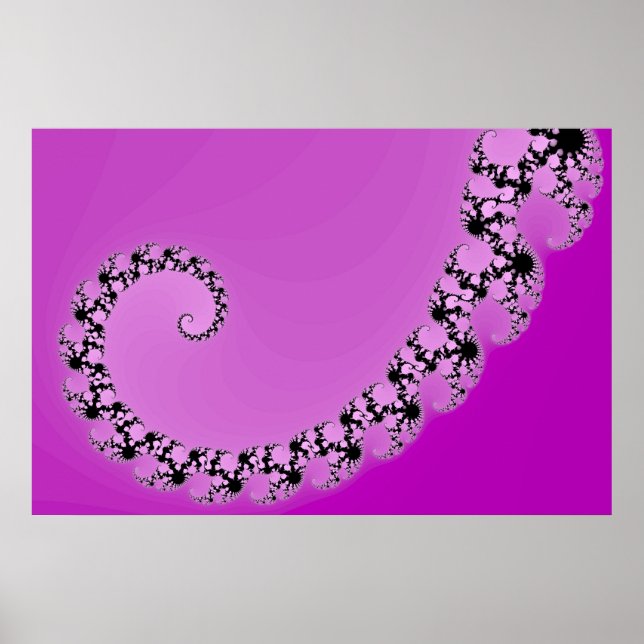 Purple Mandelbrot Spiral Poster (Front)