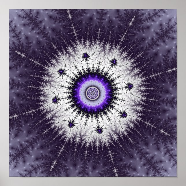 Purple Mandelbrot Zoom Poster (Front)