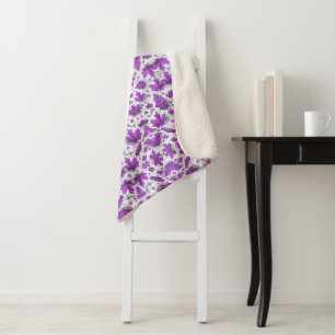 Purple Maple Leaves Blanket