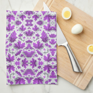 Purple Maple Leaves Blanket Tea Towel