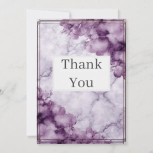 Purple Marble & Borders Thank You Card