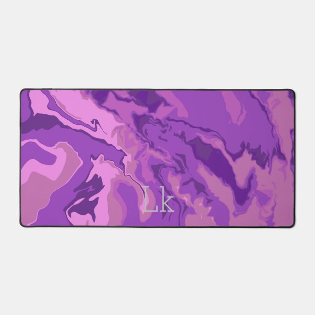 Purple Marble Colour  Desk Mat (Front)