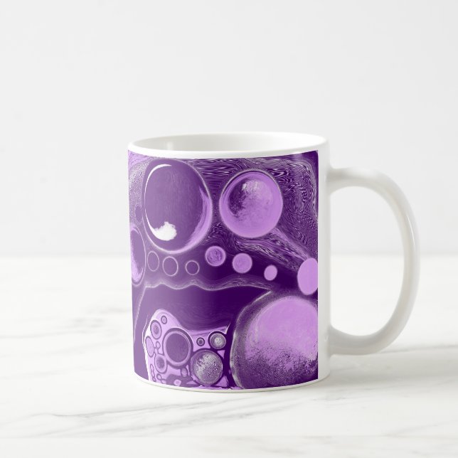 Purple Marble Fluid Art Cells  Coffee Mug (Right)