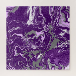 Purple Marble Fluid Art Jigsaw Puzzle