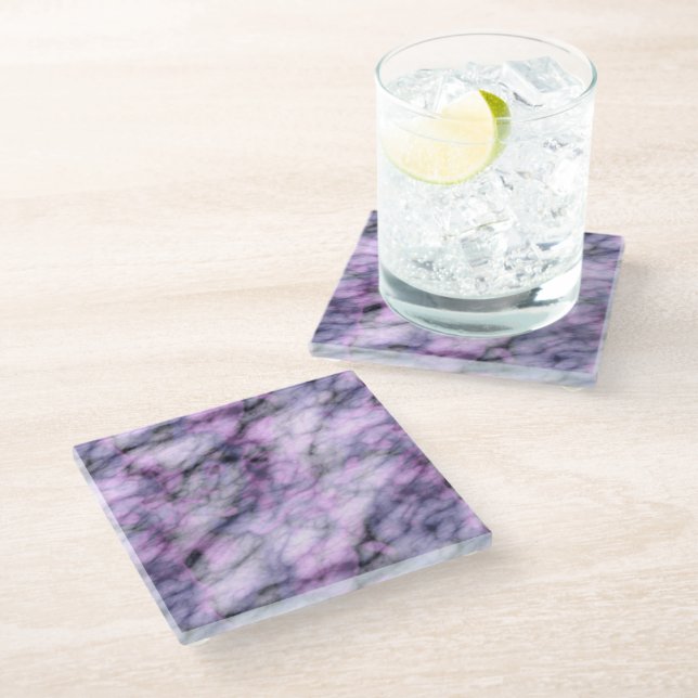 Purple Marble Glass Coaster (Angled)