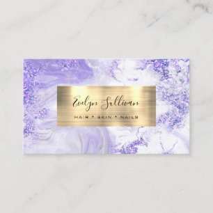 Purple Marble Gold Foil Business Card