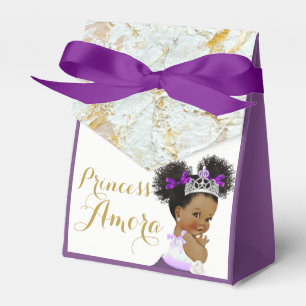 Purple Marble Gold & White Fancy African Princess Favour Box