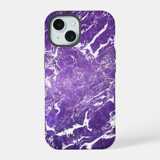 Purple Marble iPhone 15 Case (Back)