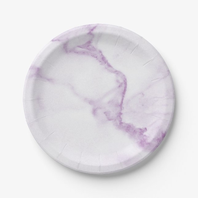 Purple Marble Paper Plate (Front)