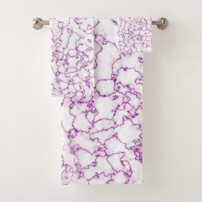 Purple marble pattern      bath towel set (Insitu)