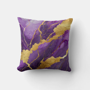Purple Marble Pattern with Gold Cushion