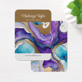 Purple Marble Personalised Earring Display Card