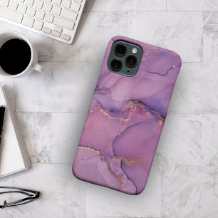 Purple Marble Print iPhone 15 Pro Max Case