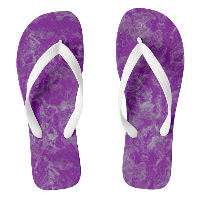 purple Marble Swirl Abstract Thongs (Footbed)