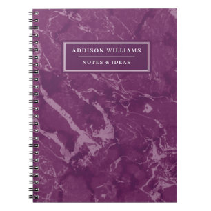 Purple Marble Unique Name Custom Notebook