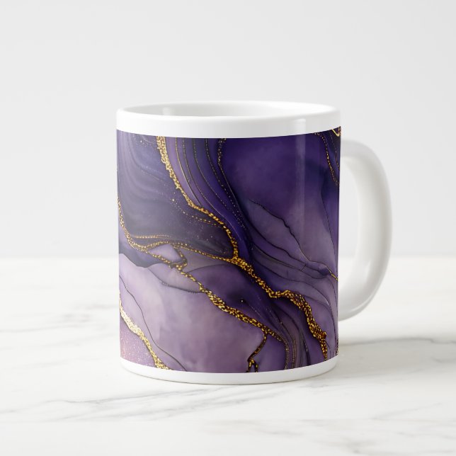 Purple Marbled Jumbo Mug (Front Right)