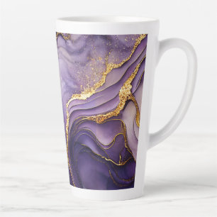 Purple Marbled Large Latte Mug