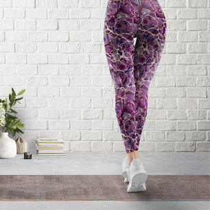 Purple Marbled Paper Vintage Leggings