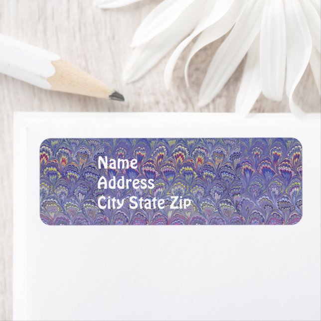 Purple Marbled Return Address Label (Insitu)