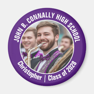 Purple Marching Band Photo High School Spirit Magnet