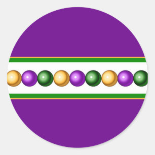 Purple Mardi Gras Beads Sticker