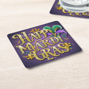 Purple Mardi Gras "Happy Mardi Gras" Napkin