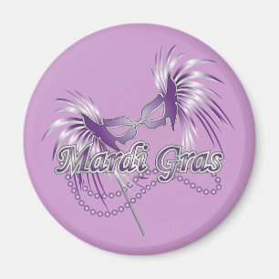 Purple Mardi Gras Mask Magnet