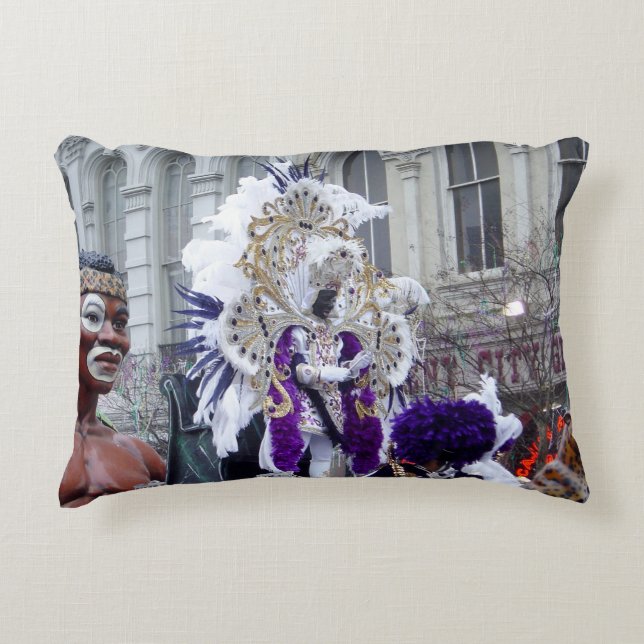 Purple Mardis Gras Zulu King Decorative Cushion (Front)