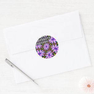 Purple Marguerite Patterns Classic Round Sticker