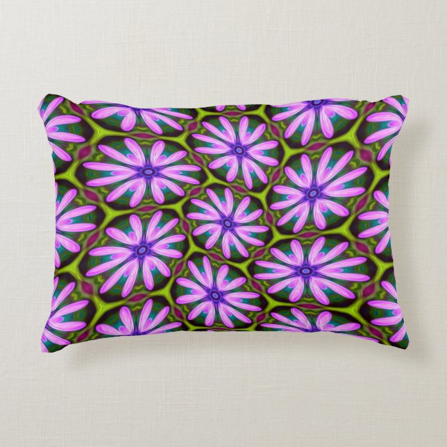 Purple Marguerite Patterns Decorative Cushion (Front)